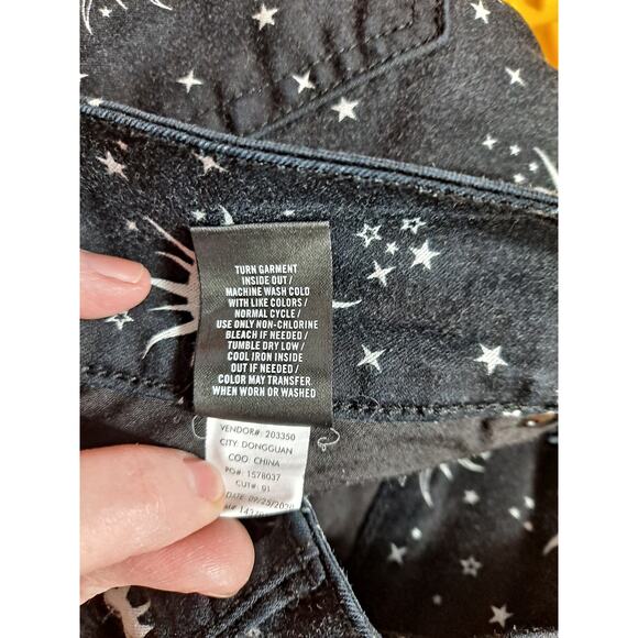 HT Hot Topic Denim Black & White Celestial Hi-Rise Super Skinny Jeans Size‎ 11 - Picture 7 of 7